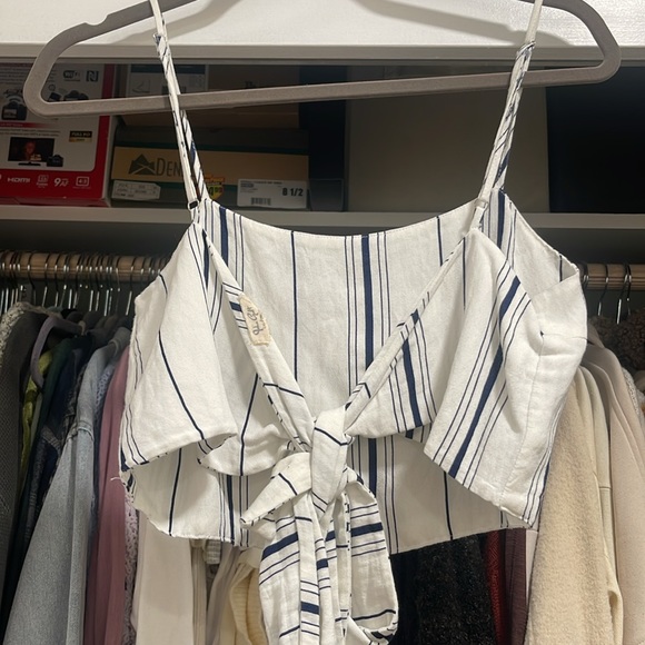 John Galt striped blouse with tie back - Picture 2 of 3